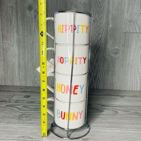 Nwt coco & Lola Hippity Hoppity Honey Bunny Stackable Mug Set coffee tea cups - Picture 2 of 4